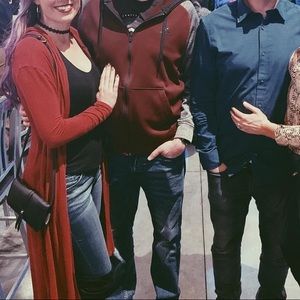 Maroon Hooded Long Cardigan